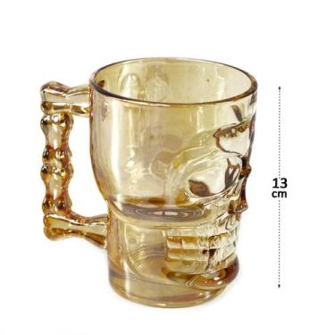 Imagem de Caveira Gold Caneca de Vidro 510 ml Chopp  - Vi Mult Shop