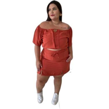 Imagem de Conjunto Plus Sizes de Short Saia e Cropped (Veste do 48 ao 52) - LM, 