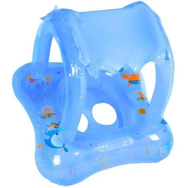 Imagem de Boia Inflável Bote Piscina Bebê Com Cobertura Infantil Praia - HUGBOX,