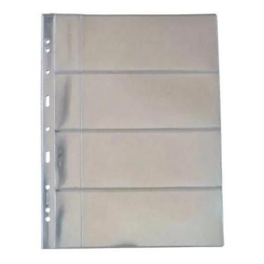 Imagem de Kit 10 Folhas Plástico Cédula Acetato /Mingt 4 Divisões - 3Bzn