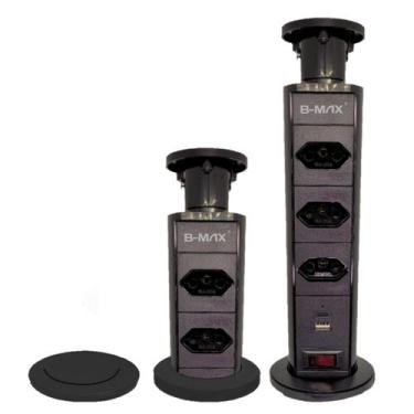 Imagem de Torre De Tomada Multiplug Retrátil Com 3 Tomadas USB C 20A - Bmax, Pre