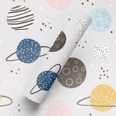 Imagem de Papel de Parede Lavável Adesivo Tema Universo E Planetas Quarto - BAZA
