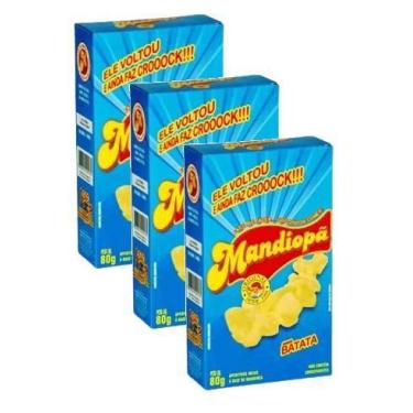 Imagem de kit 3 SALGADINHO MANDIOPÃ SABOR BATATA 80G CADA