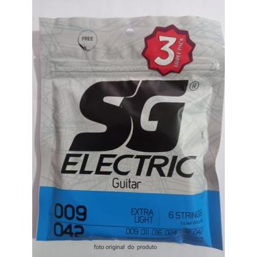 Imagem de Encordoamento SG 009 Niquel para Guitarra Tensão extra leve kit 3pç