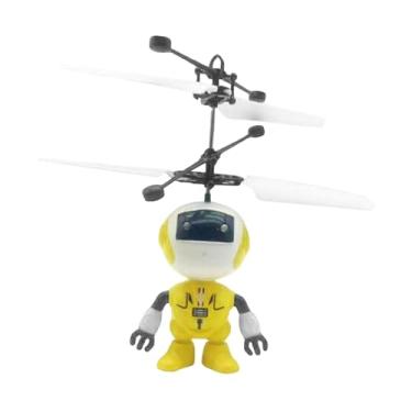 Imagem de Esquirla Robô voador, helicóptero de indução, drone, brinquedo, leve, criativo, controlado manualmente, para idades de 8 a 13 anos, presente de aniversário, Amarelo