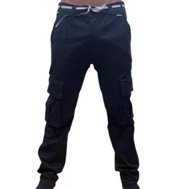 Imagem de Calça Cargo Hocks Sarja Central Preta 23664 Preto-Masculino