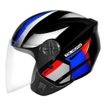 Imagem de Capacete Ebf Spark Jet Square Preto Azul, 60, Azul