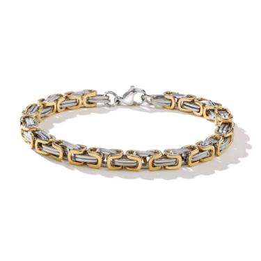 Imagem de Rockyu Pulseira masculina, ouro, preto, prata, pulseira de corrente, grossa, pulseira Nascan, estilo de fixação, aço inoxidável, hipoalergênica, legal, hip hop, festa, acessório, namorado, presente,