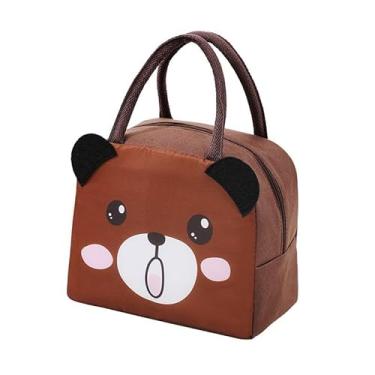 Imagem de Bolsa Térmica Infantil Lancheira Escolar Marmita Com Alça Estampas Fofas (Urso)