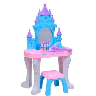 Imagem de Zippy Toys, Brinquedo Penteadeira Mágica Castelo de Neve Eletrônica com 14 Acessórios - Rosa e Azul