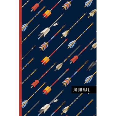 Imagem de Journal: Archery Arrow Pattern on Blue Cover/Ruled 6x9 Small Composition Notebook for Writing/Blank Lined Paper Book/Cute Card Alternative/Gift for Journal Lovers and Writers