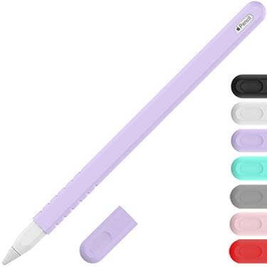 Imagem de YINVA Capa compatível com Apple Pencil Pro/2ª geração, acessórios de capa aderente compatíveis com iPad Pencil 2 geração com tampa de ponta (roxa)