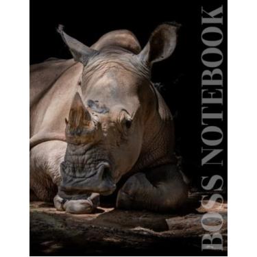 Imagem de Boss Notebooks - Ubhejane: Elegant Modern Writing Notebook. Black Rhino Cover Design. South African Wildlife Inspired. Generous 120 Page, Large ... cm), College Ruled Composition Notebook.