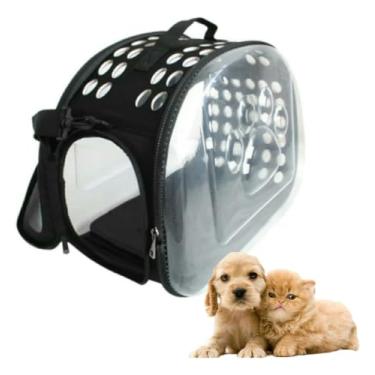 Imagem de Bolsa de Transporte Mochila Pet para Cães e Gatos com Visão Panorâmica Grande Passeio Viagem (PRETO)