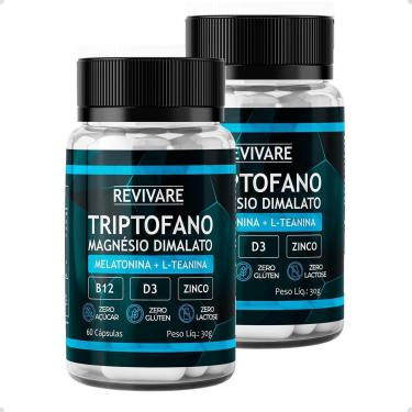 Imagem de Kit 2x Triptofano Magnesio Dimalato Melatonina 60Caps-Unissex