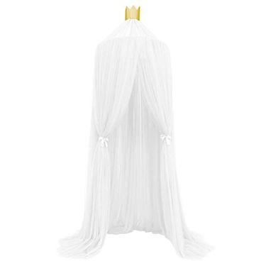 Imagem de VOMEKO Berço de berço respirável Cortes do canopy, elegante coloração em casa mSH m Osquito Rede, Rede de Canopy para Casamento, Home M Osquito Net, para Quarto de Bebê (Branco)