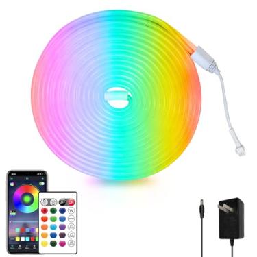 Imagem de segrass 16.4Ft Led Neon Luzes De Corda Controle Com App/Remoto, Luzes De Corda Led Flexíveis, Vários Modos, Ip65 Luzes De Neon Rgb Externas À Prova D'Água, Sincronização Musical Luzes De Tira De Neo