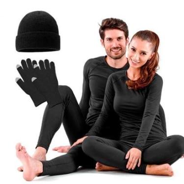Imagem de Conjunto Térmico Blusa Calça Segunda Pele + Gorro + Luva Touch Screen-Masculino