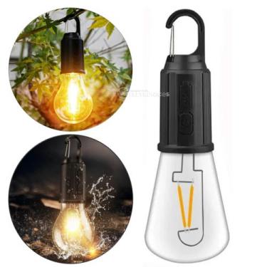 Imagem de Lâmpada LED Amarela Recarregável Ideal para Acampamentos e Pesca LKYY0