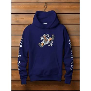 Imagem de Blusa de Frio Moletom Canguru One Piece Monkey Nika Casaco Flanelado F