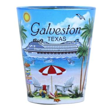 Imagem de Copo de shot Galveston Texas Cruise Ship In and Out