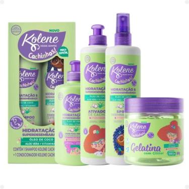 Imagem de Kit Kolene Cachinhos: Shampoo 300ml, Condicionador 200ml, Creme para P