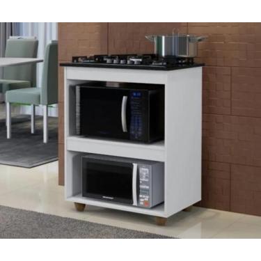 Imagem de Balcão Para Cooktop e Forno Turim Kaiki Móveis - Branco