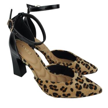 Imagem de Scarpin Feminino Hermosa Espadrilhe Animal Print Bico Fino Salto Alto (Animal Print, BR, Adulto, Numérico, 33)