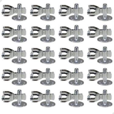 Imagem de Kit 20 Prendedor Batedor de Porta Chão Fixador Pressao Cromado - Renna