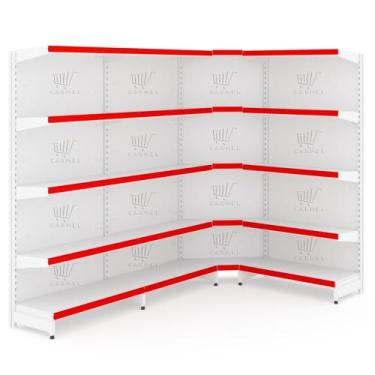 Imagem de Gondola De Mercado Fit Parede Canto 2 Inicial 1 Continuação Expositor 