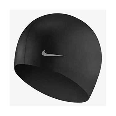 Imagem de Nike Touca juvenil unissex de silicone sólido para natação, Preto, tamanho �nico