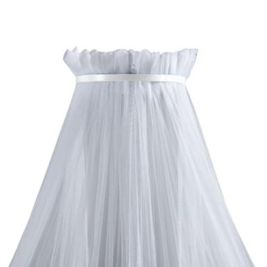 Imagem de Dossel Mosquiteiro Parede Quarto Bebe Berço Americano Nacional Rede Tela Veu Cortinado Simples Liso Menino Menina Branco