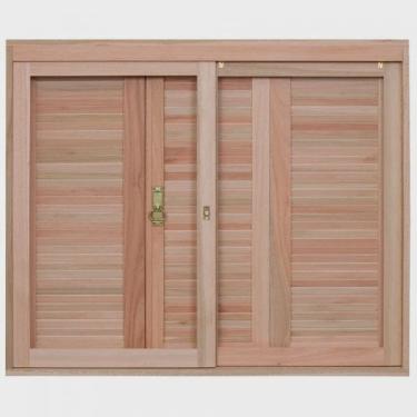 Imagem de Janela de Madeira Veneziana 120x100cm Com Caixilho 12cm ewk 220 Rondosul