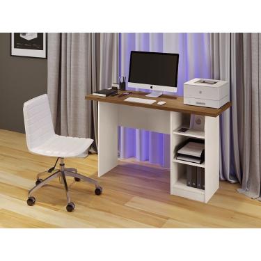 Imagem de Escrivaninha Multifuncional com 3 Prateleiras Nevada Carmolar Branco/off-white