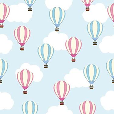 Imagem de Papel De Parede 5m Adesivo Infantil Quarto Balões Rosa Azul Fofo