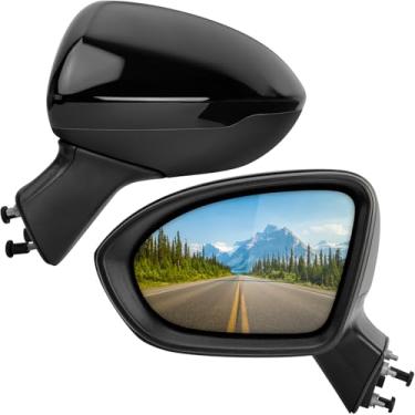 Imagem de LOIYLLEN Espelho retrovisor esquerdo do lado do motorista para Chevrolet Chevy Cruze 2017 2018 2019 2020 2021 2022 2023 - espelhos retrovisores com 3 pinos e ajuste elétrico, preto.