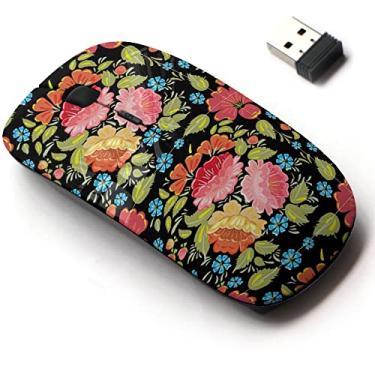 Imagem de Mouse sem fio de 2,4 G com design de padrão fofo para todos os laptops e desktops com nano receptor - Estilo khokhloma