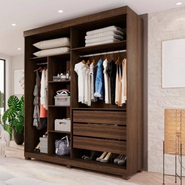 Imagem de Guarda-roupas Closet Casal 3 Gavetas com Pés Blumenau Imbuia