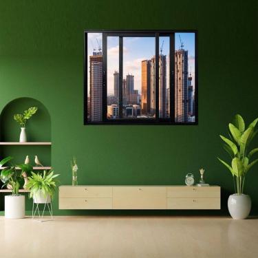 Imagem de Janela Vitro 2 Folhas Móveis de Correr Alumínio 120x120 cm Linha 25 Preto