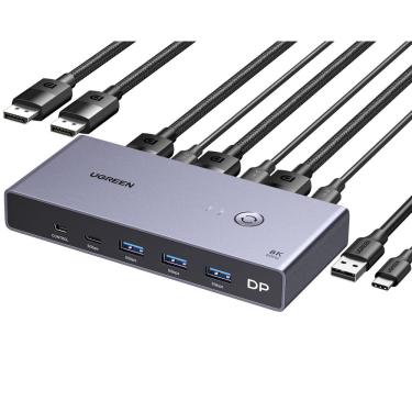 Imagem de Comutador kvm ugreen 8K DisplayPort dp 1.4 4 USB 3.0 8K @60Hz