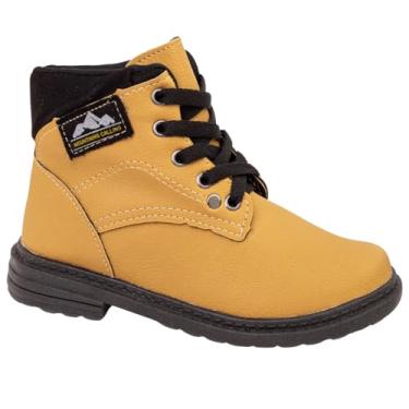 Imagem de Bota Infantil Masculina Bota Infantil Coturno Masculino Kids Marrom e Mostarda (Mostarda, BR, Criança de 9 a 12 anos, Numérico, 28)