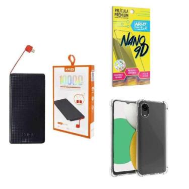 Imagem de Power Bank 10.000Mah + Capinha Samsung A03Core + Película 9D - Armyshi