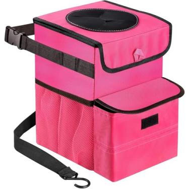 Imagem de GPUSFAK Caixote de lixo dobrável para carro à prova de vazamento 3 galões rosa