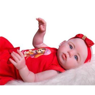 Imagem de Boneca Bebê Reborn Abigail  48cm Roupa Vermelha - Mundo Kids