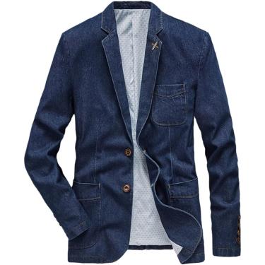 Imagem de Jaqueta de jeans de jeans de jeans de jeans masculina, azul jeans, l