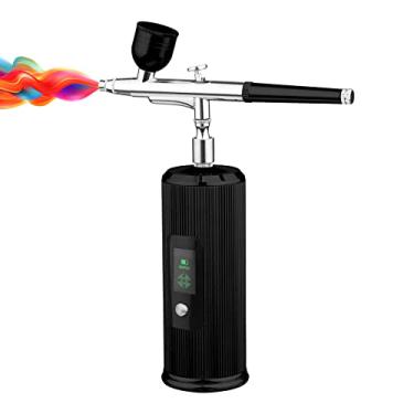 Imagem de Kit Portátil de Airbrush Com Compressor, Caneta de de Ar Sem Fio Portátil Com Tela de LCD para Pintar Modelo para Colorir Maquiagem de Bolo de Maquiagem de Bolo, para Estúdio de