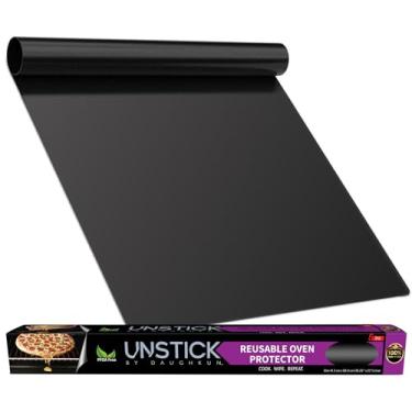 Imagem de Forro de forno antiaderente premium da Unstick; folha de proteção contra derramamento reutilizável para fácil limpeza, resiste a até 500 F, não tóxico, material japonês PTFE 100% livre de PFOA, 41 cm x 58 cm, 1 pacote