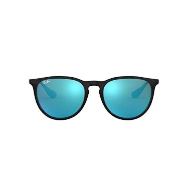 Imagem de Ray-Ban Óculos de sol redondos Erika Rb4171, Preto/Azul Flash, 54 mm