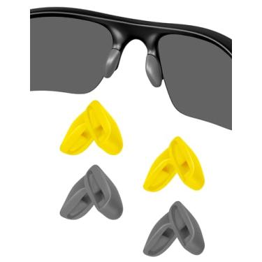 Imagem de Almofadas de nariz de substituição para Oakley Flak Draft OO9364 | Flak 2.0 009295 | Flak 2.0 XL OO9188 | Flak Jacket | Commit SQ 009086 Óculos de sol, OO9228 OO9363 OO9364 OO9086 - Cinza + Amarelo