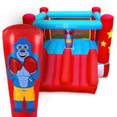Imagem de House of the Bounce 11 x 8.5 Kids' Boxing Ring Bounce House - Ultimate Fun for Young Champions - Bouncy Castle and Inflatable Moon Bounce